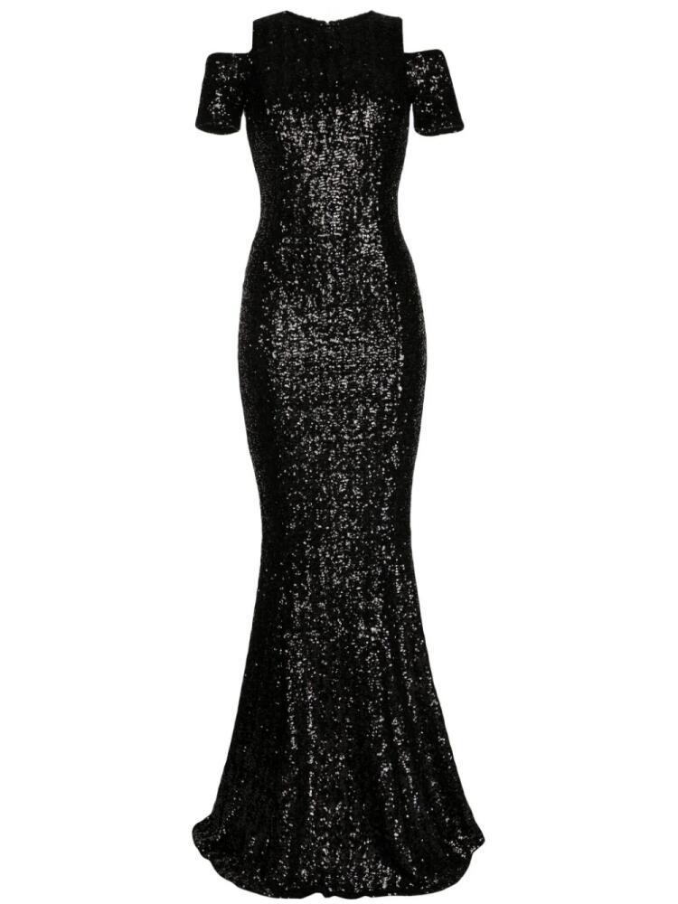 Michael Kors Collection paillette-embellished fishtail-train gown - Black Cover