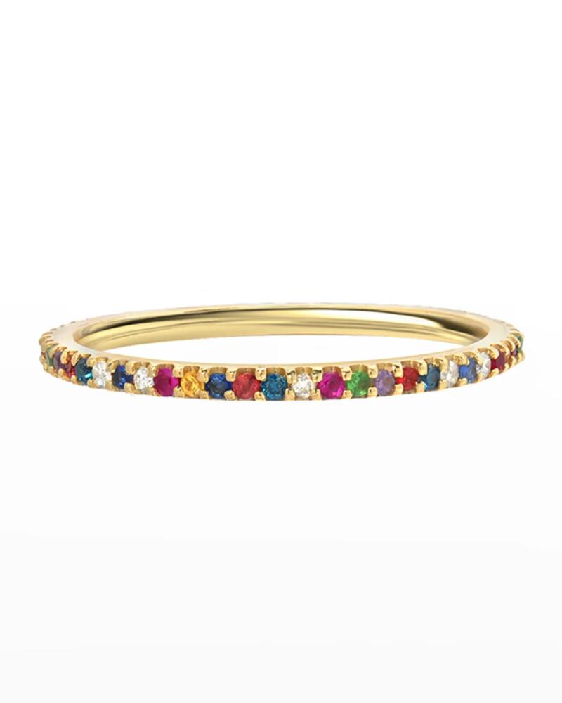 Zoe Lev Jewelry 14k Rainbow Eternity Ring, Size 6-8 Cover