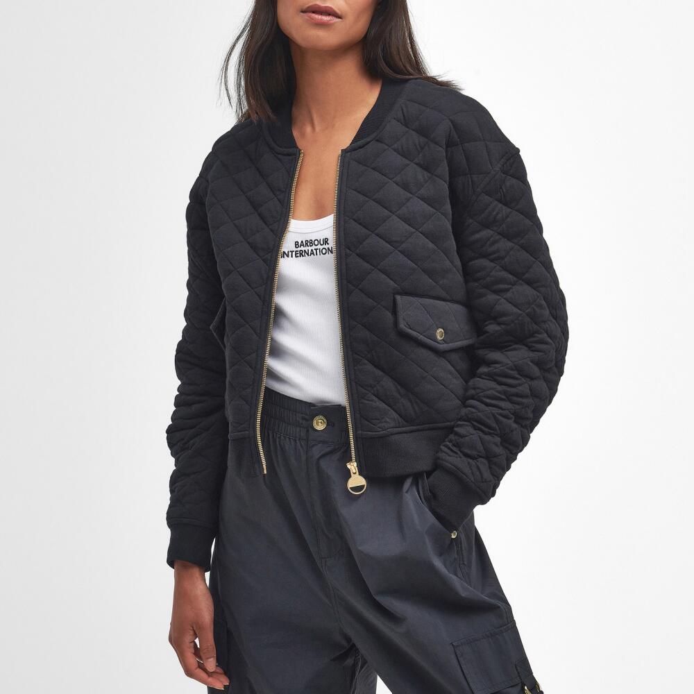 Barbour International Alicia Quilted Cotton-Blend Bomber Jacket Cover