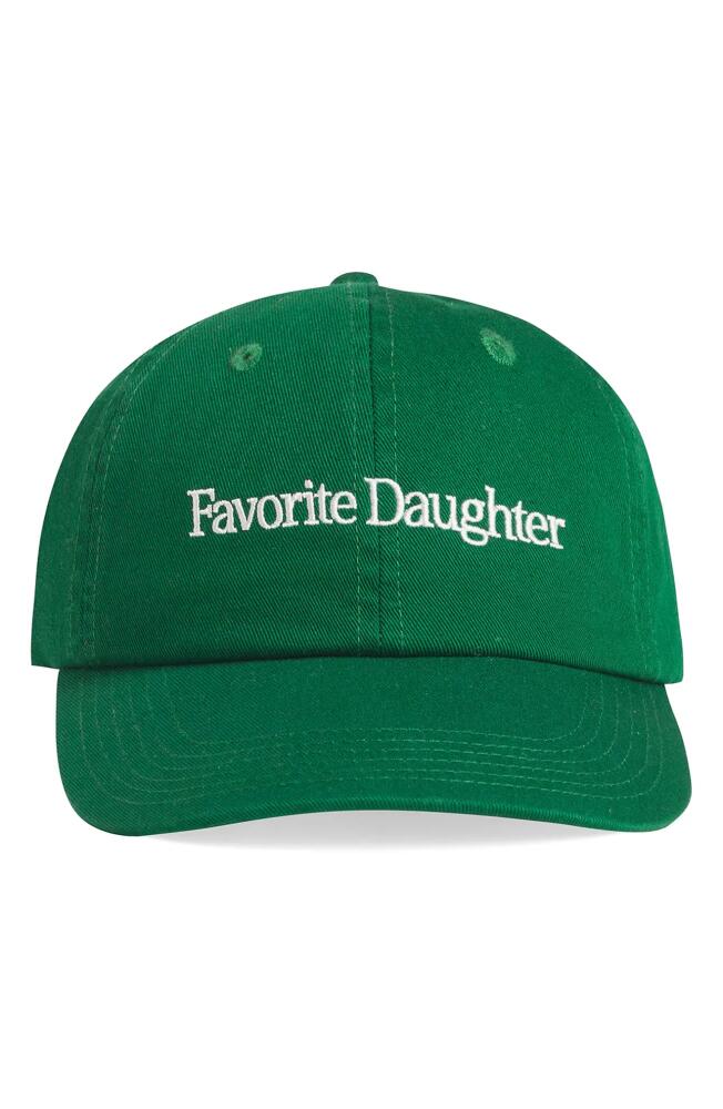 Favorite Daughter Classic Logo Cotton Twill Baseball Cap in Green Cover