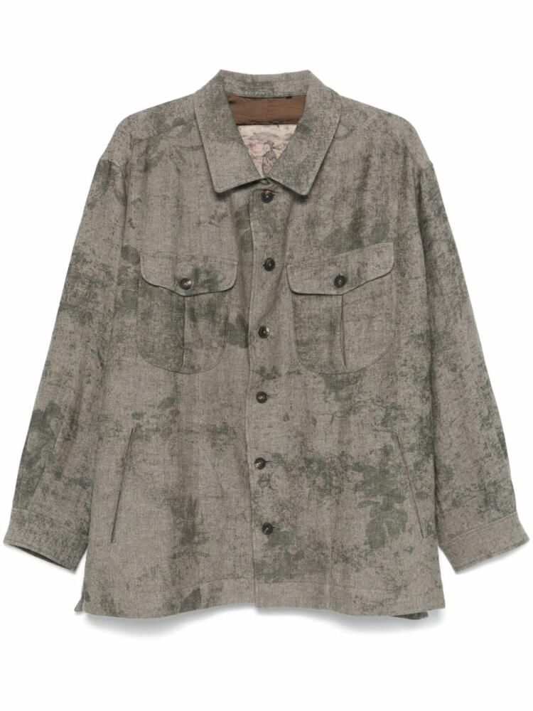 Ziggy Chen herringbone-pattern shirt - Grey Cover