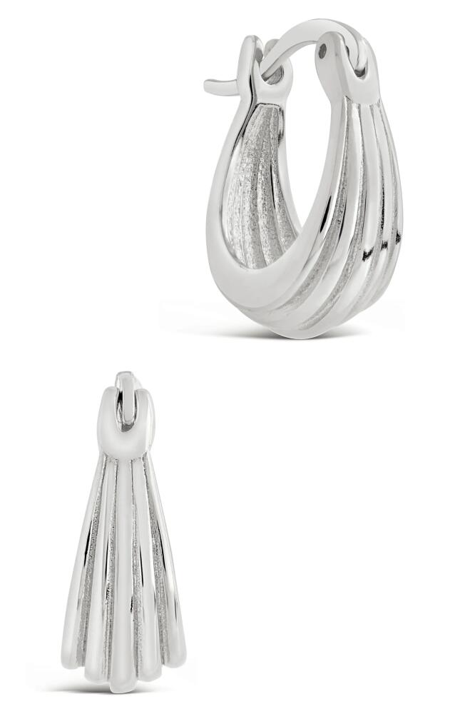 Sterling Forever Ripple Hoop Earrings in Silver Cover