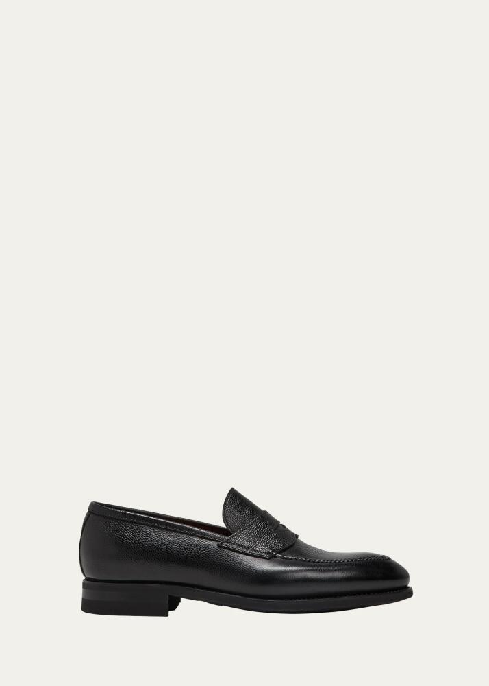 Bontoni Men's Principe Grain Loafer Pebble Rubber Sole Cover