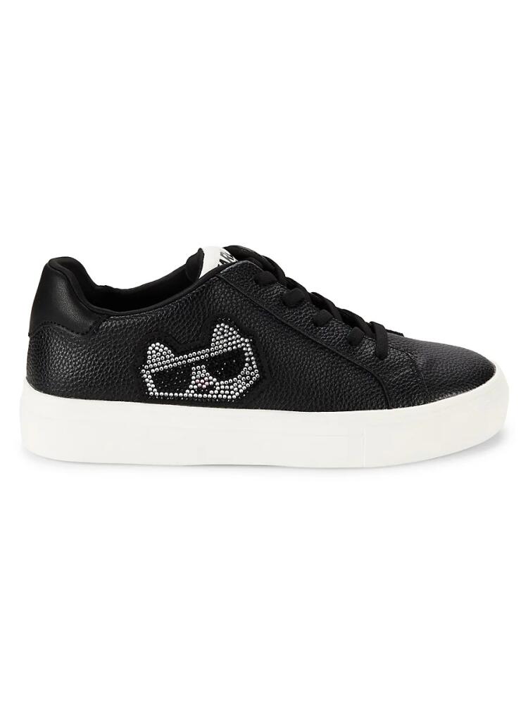 Karl Lagerfeld Paris Women's Chivon Embellished Choupette Sneakers - Black Cover