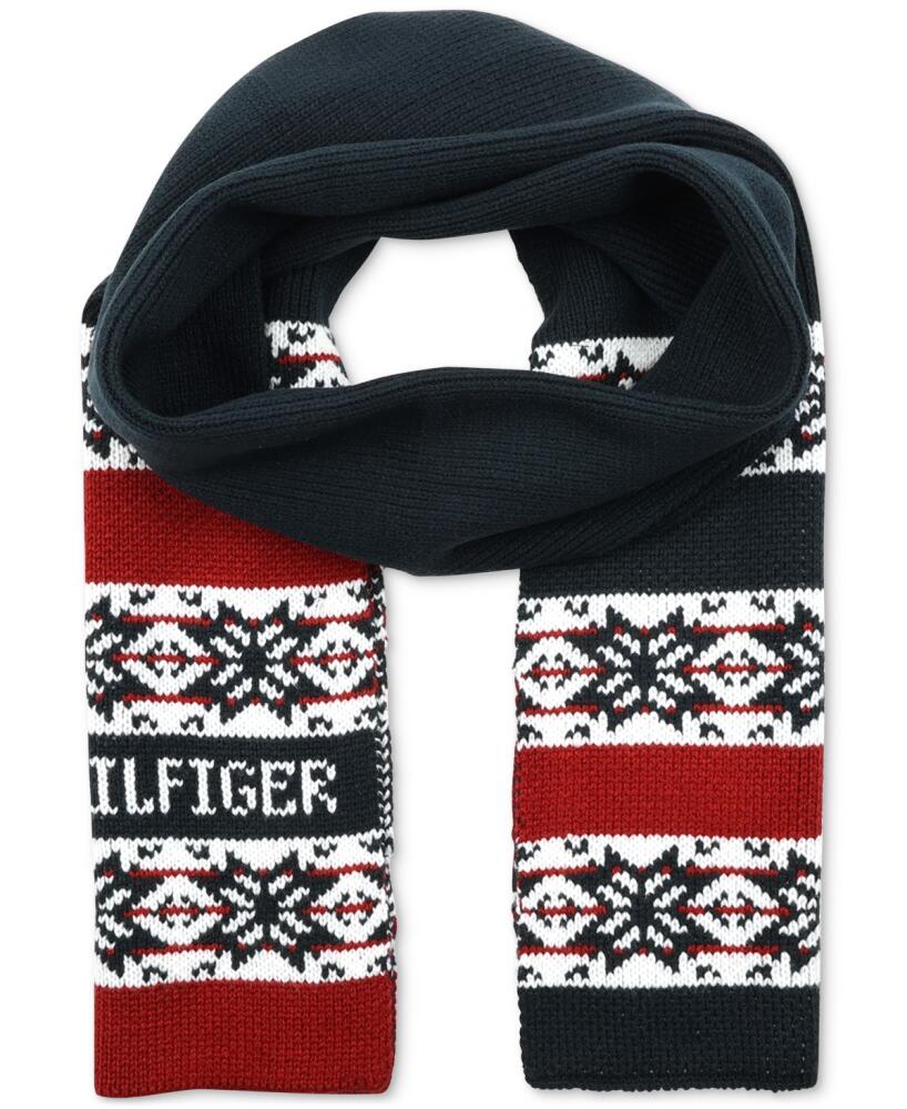 Tommy Hilfiger Men's Snowflake Fair Isle Scarf - Desert Sky Cover