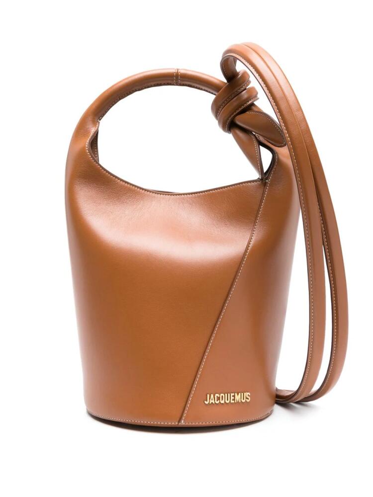 Jacquemus Le Petit Tourni leather bucket bag - Brown Cover