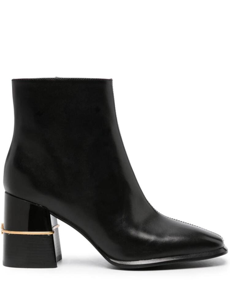 Tory Burch 80mm Double T-detail leather ankle boots - Black Cover