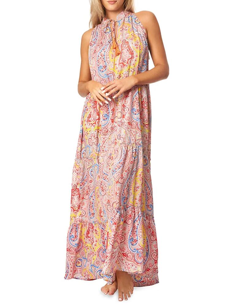 La Moda Clothing Women's Paisley Print Maxi Dress Cover