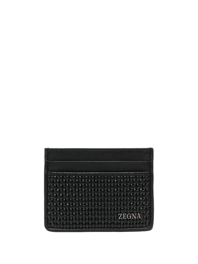 Zegna textured embossed-logo cardholder - Black Cover