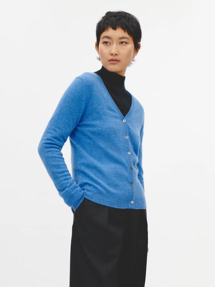 Gobi Cashmere V-Neck Cardigan in Blue Cover