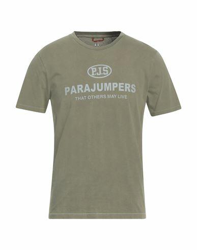 Parajumpers Man T-shirt Sage green Cotton Cover