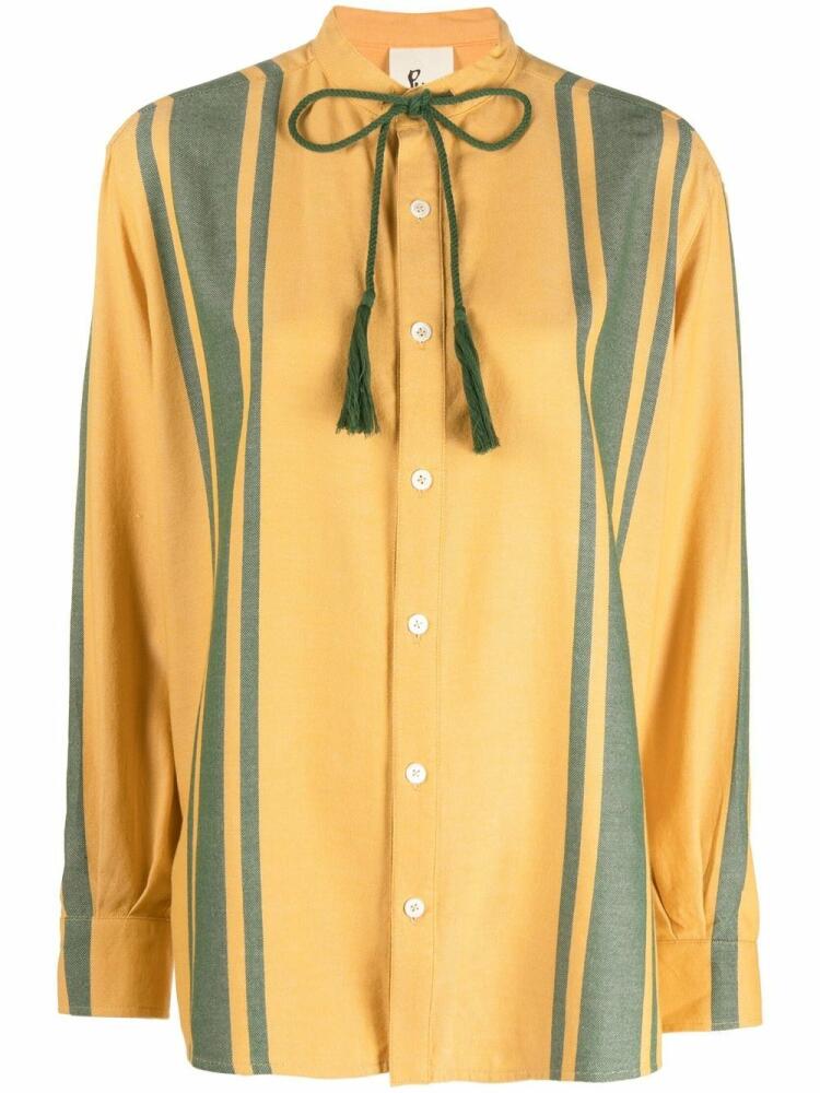 PAULA striped long-sleeve shirt - Yellow Cover