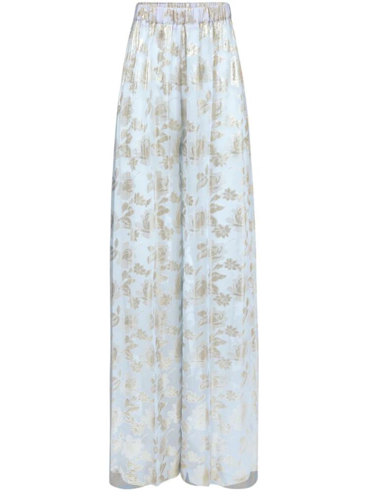 Nina Ricci floral-jacquard palazzo pants - Blue Cover