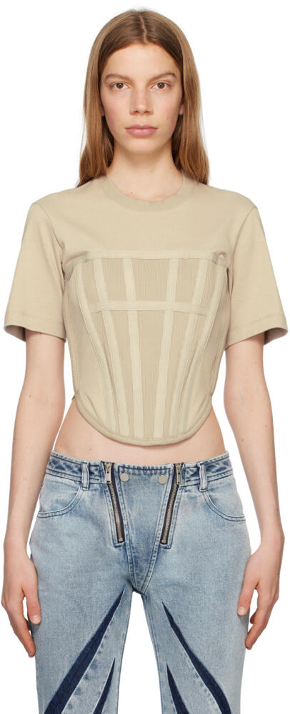 Dion Lee Taupe Corset T-Shirt Cover