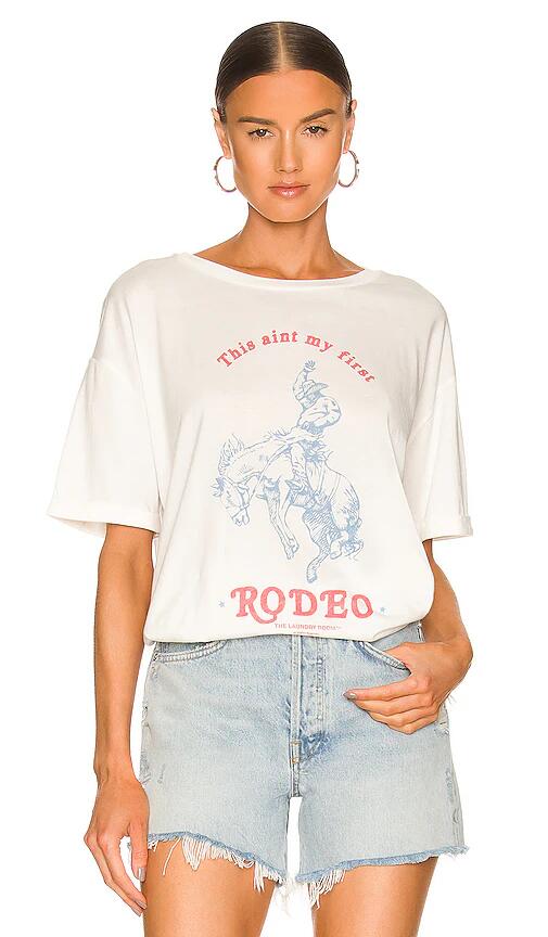 The Laundry Room This Ain't My First Rodeo Oversized Tee in White Cover