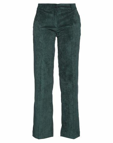 Katia Giannini Woman Pants Dark green Polyester, Polyamide, Elastane Cover