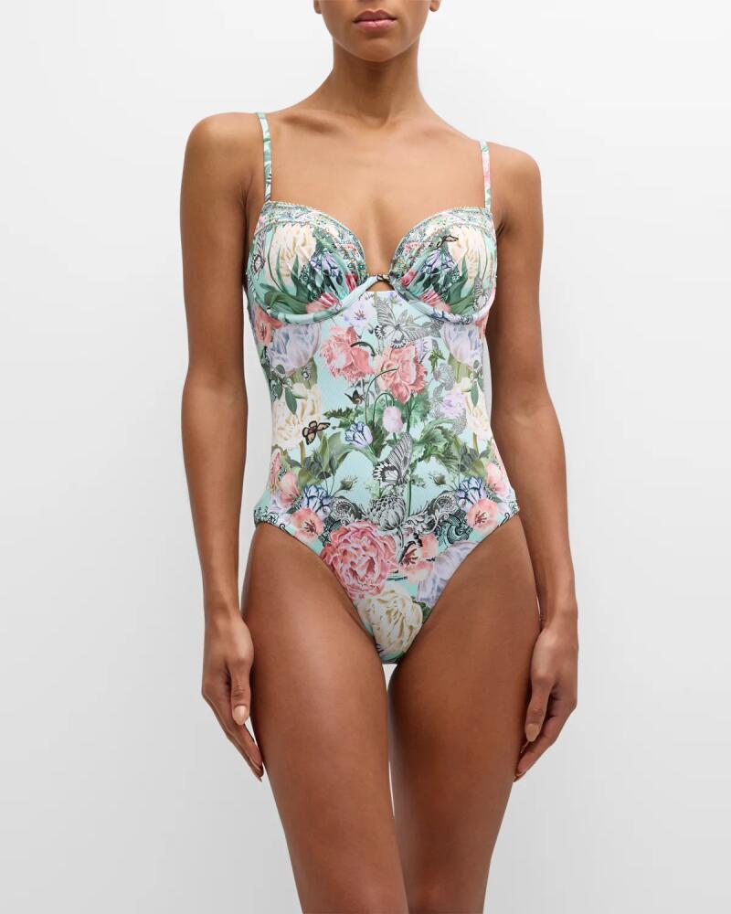 Camilla Petal Promise Land Continuous Wire Molded One-Piece Swimsuit Cover