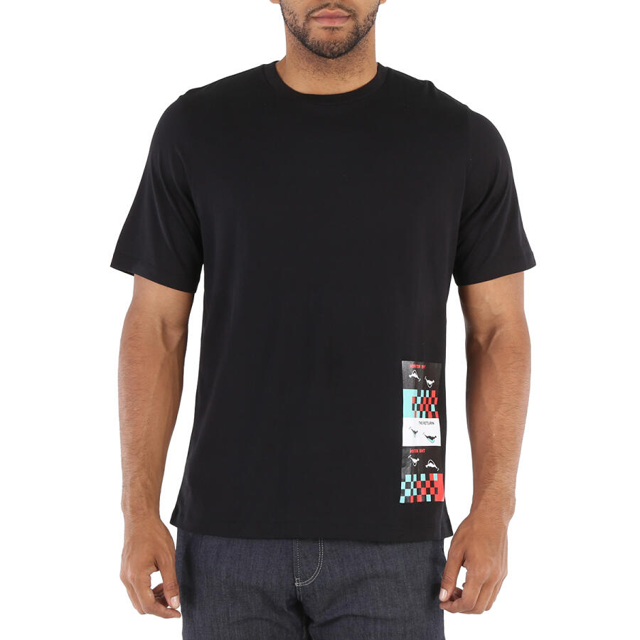 Roberto Cavalli Mens Black Time Ravers Graphic T-shirt Cover