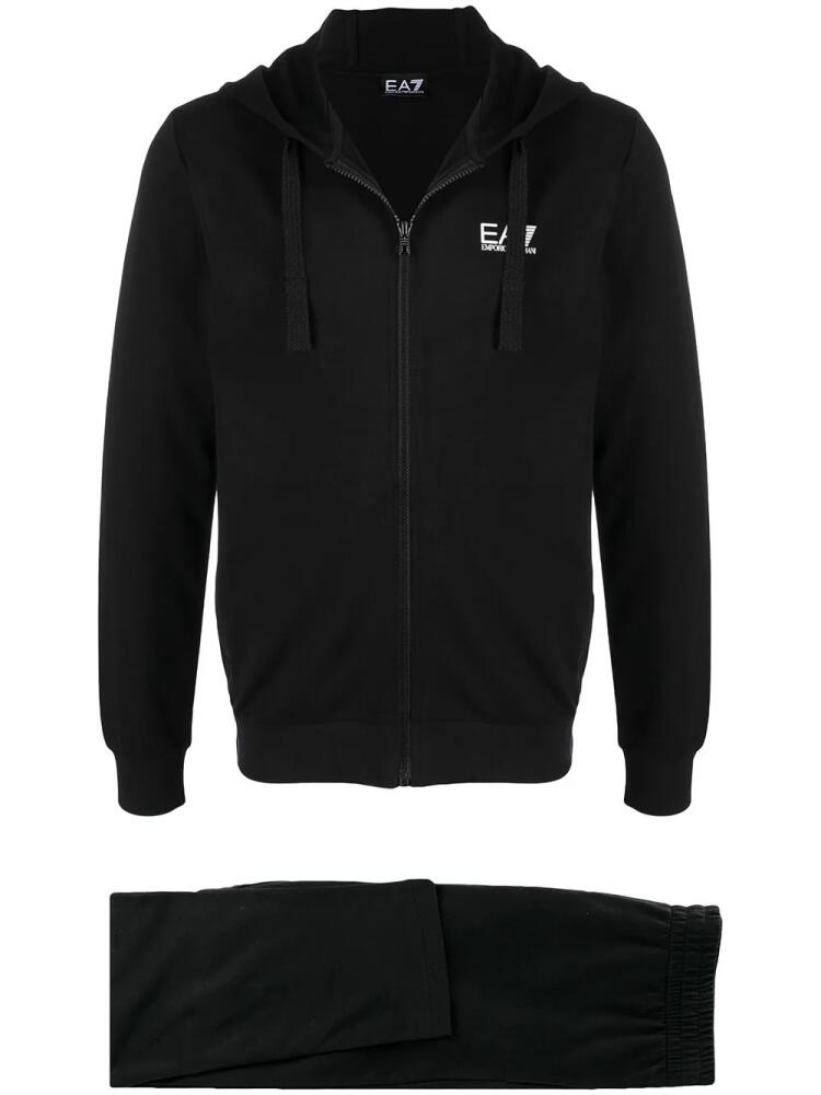 Ea7 Emporio Armani logo-print cotton tracksuit - Black Cover