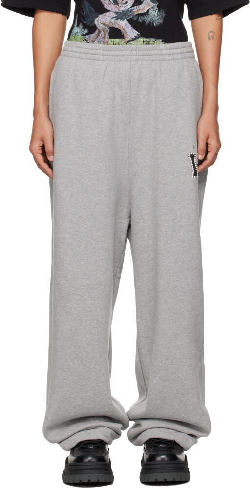 We11done Gray Pearl Logo Jersey Lounge Pants Cover