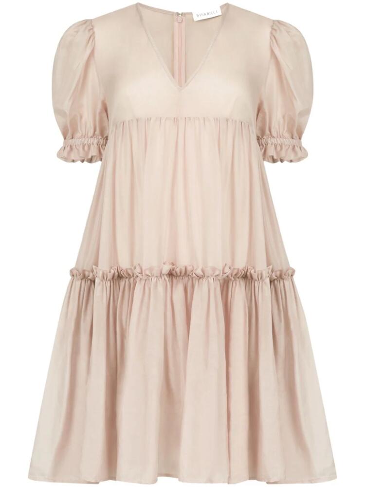 Nina Ricci ruffled silk-cotton minidress - Pink Cover