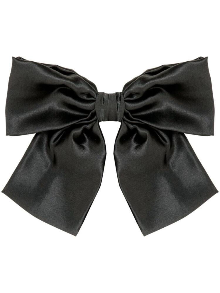 Jennifer Behr Tilly satin bow hair clip - Black Cover