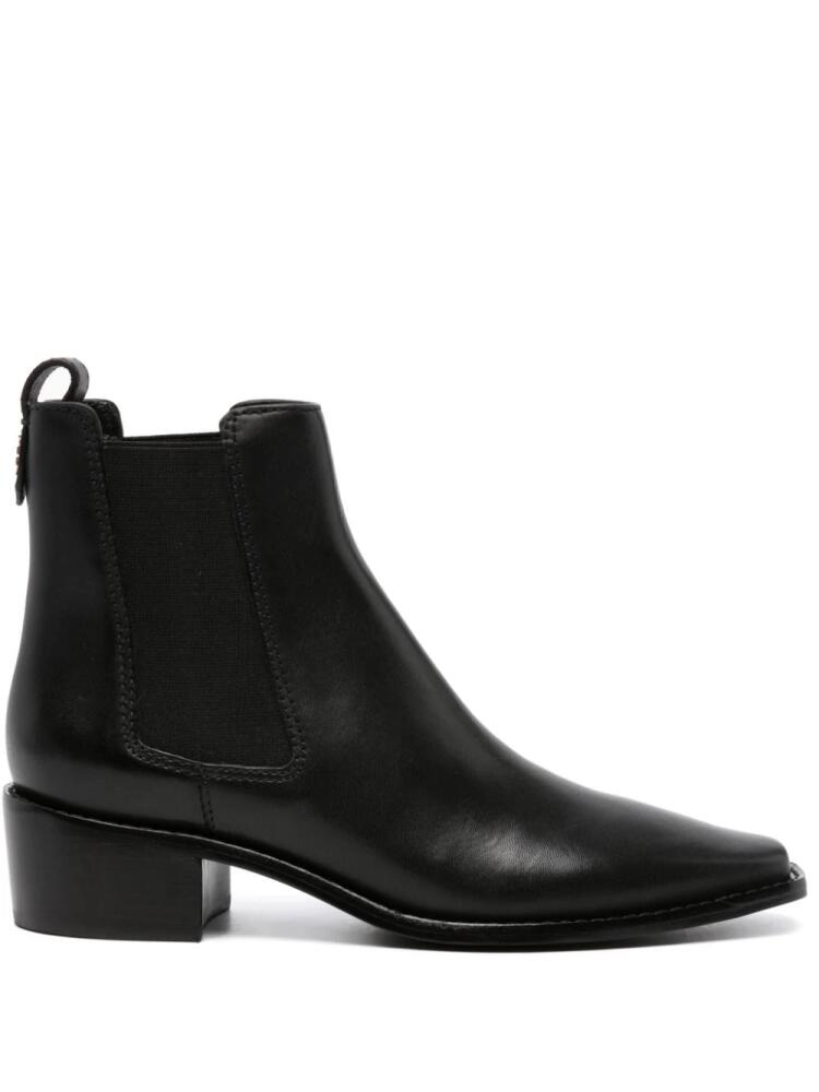 Tory Burch 40mm pull-on leather ankle boots - Black Cover