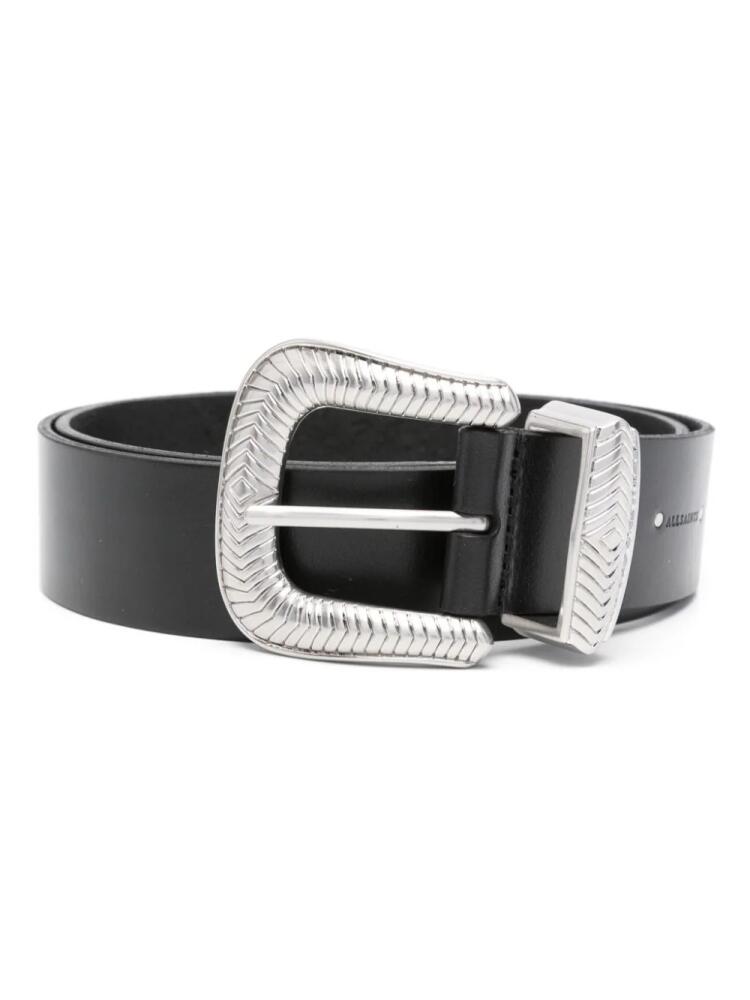 AllSaints Skylar leather belt - Black Cover