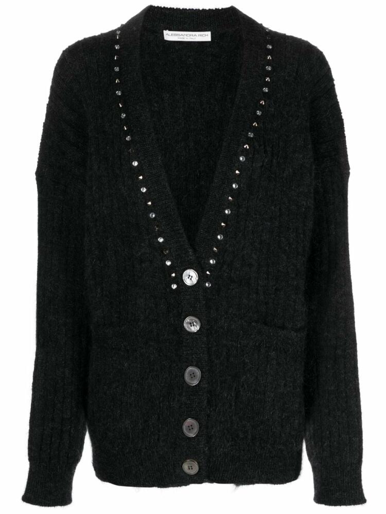 Alessandra Rich embellished wool-blend cardigan - Black Cover