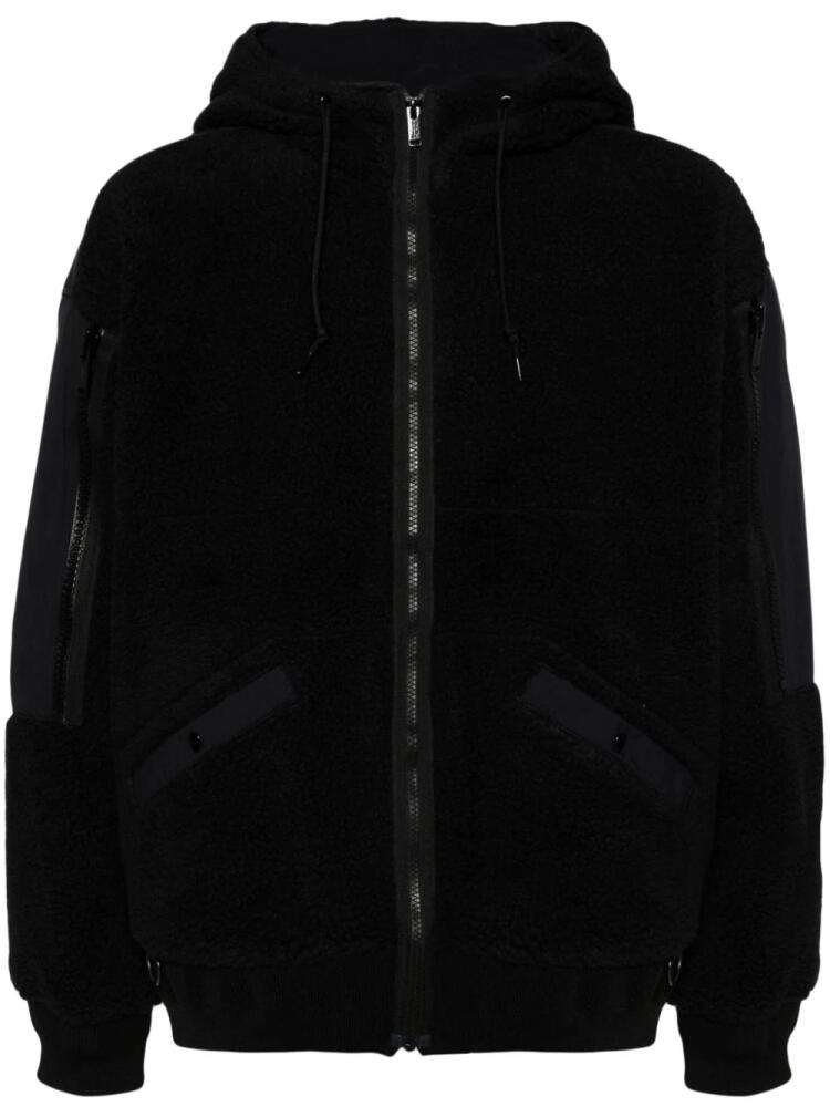 Undercover drawstring fleece bomber jacket - Black Cover