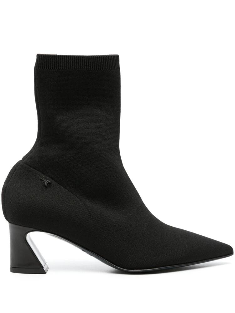 Patrizia Pepe knitted 60mm leather ankle boots - Black Cover