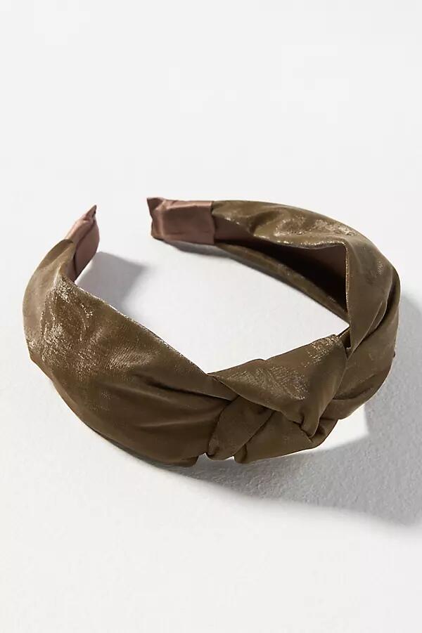 By Anthropologie Everly Faux-Leather Knot Headband Cover