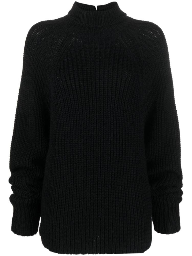 QUIRA roll-neck chunky-knit oversized jumper - Black Cover