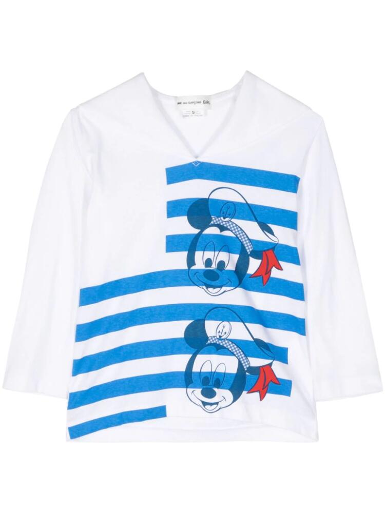 Comme Des Garçons Girl Disney-print sailor-collar cotton t-shirt - White Cover