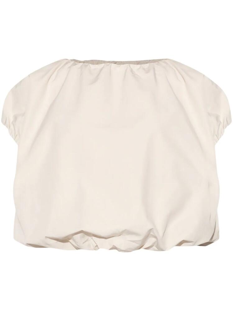 Gestuz cropped short-sleeve blouse - Neutrals Cover