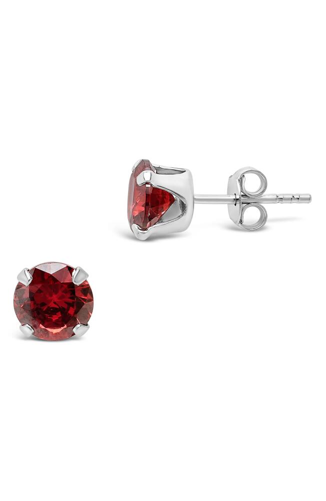 Sterling Forever Sterling Silver Cubic Zirconia Stud Earrings in Garnet Cover