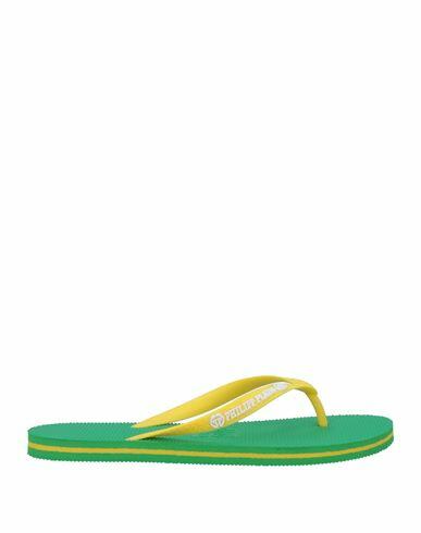 Philipp Plein Man Thong sandal Light green Rubber Cover