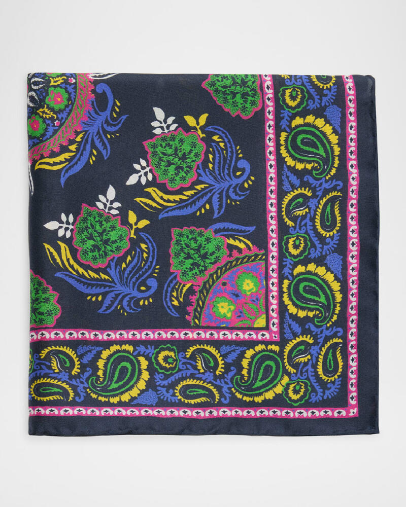 Ralph Lauren Purple Label Men's Printed Silk Pocket Square Cover