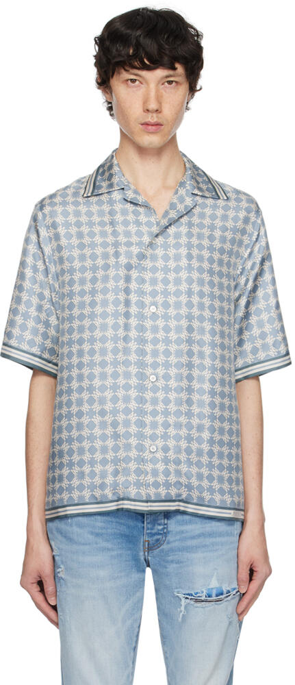 AMIRI Blue MA Quad Bowling Shirt Cover