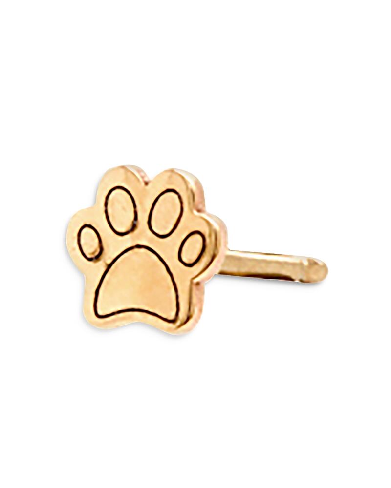 Zoe Chicco 14K Yellow Gold Itty Bitty Paw Single Stud Earring Cover