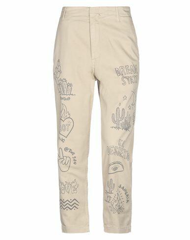 Dondup Woman Pants Beige Cotton, Elastane Cover