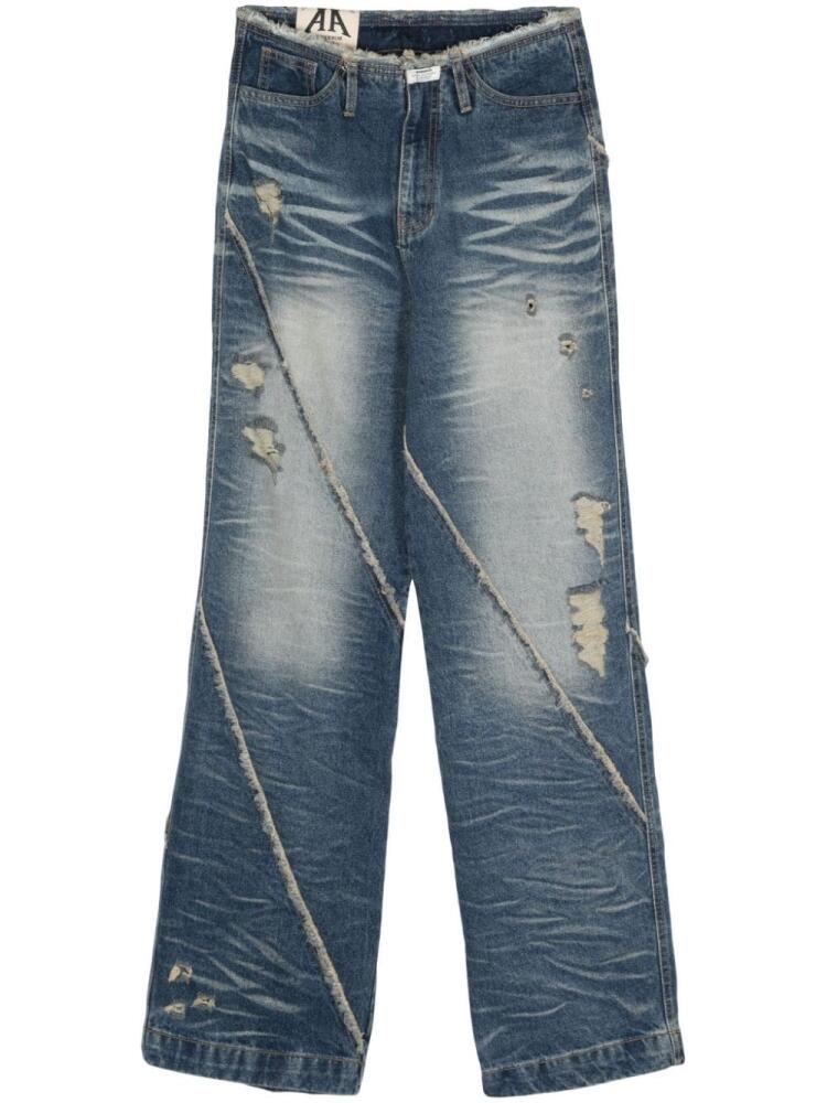 Ader Error distressed-finish cotton jeans - Blue Cover