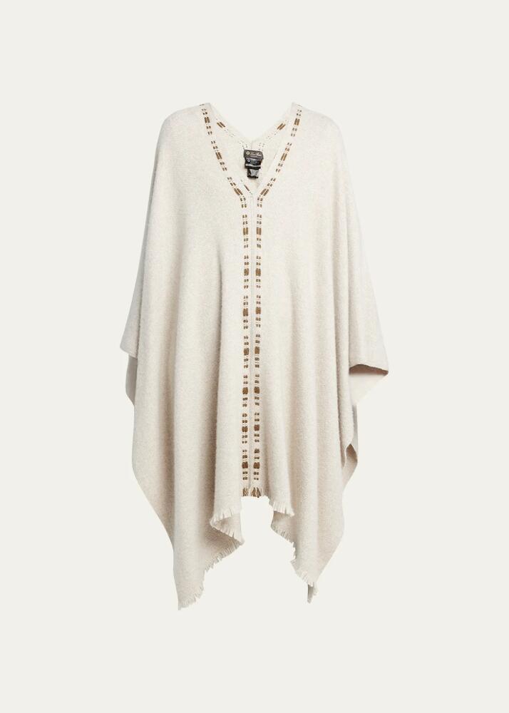 Loro Piana Soft Cloud Cream Cashmere & Silk Poncho Cover