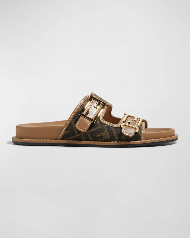 Fendi FF Jacquard Dual Buckle Slide Sandals Cover