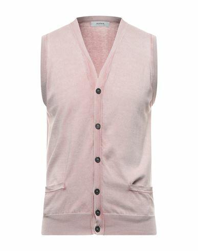 Alpha Studio Man Cardigan Pastel pink Cotton Cover