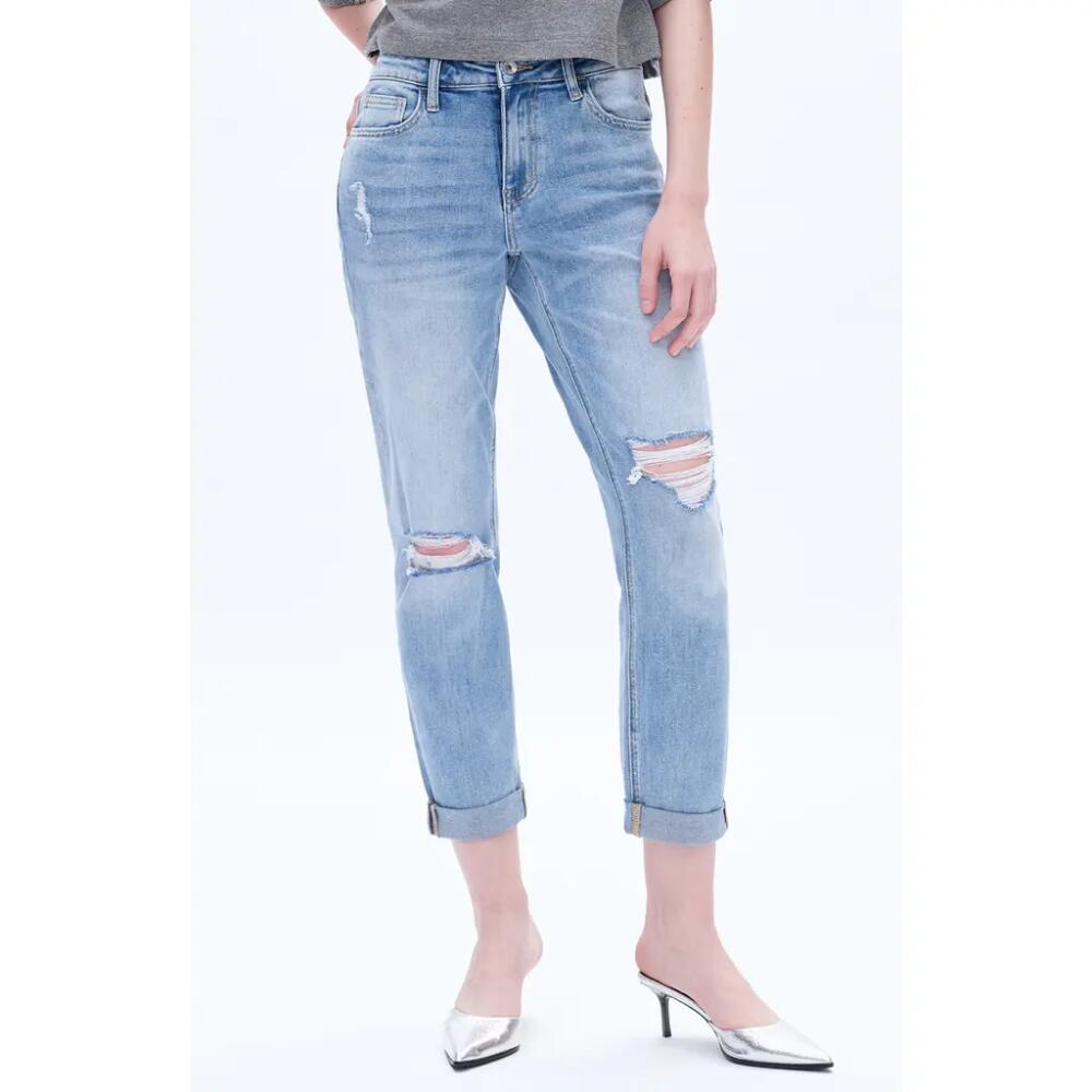 Bayeas High Rise Distressed Relaxed Boyfriend Jeans in Southern Cover