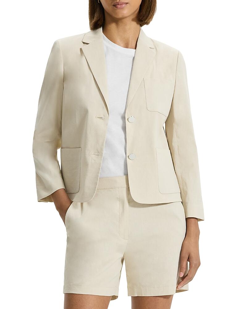 Theory Shrunken Split Cuff Two Button Blazer Cover