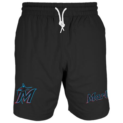 New Era Marlins 7" Fitted OTC Shorts - Mens Black/Black Cover