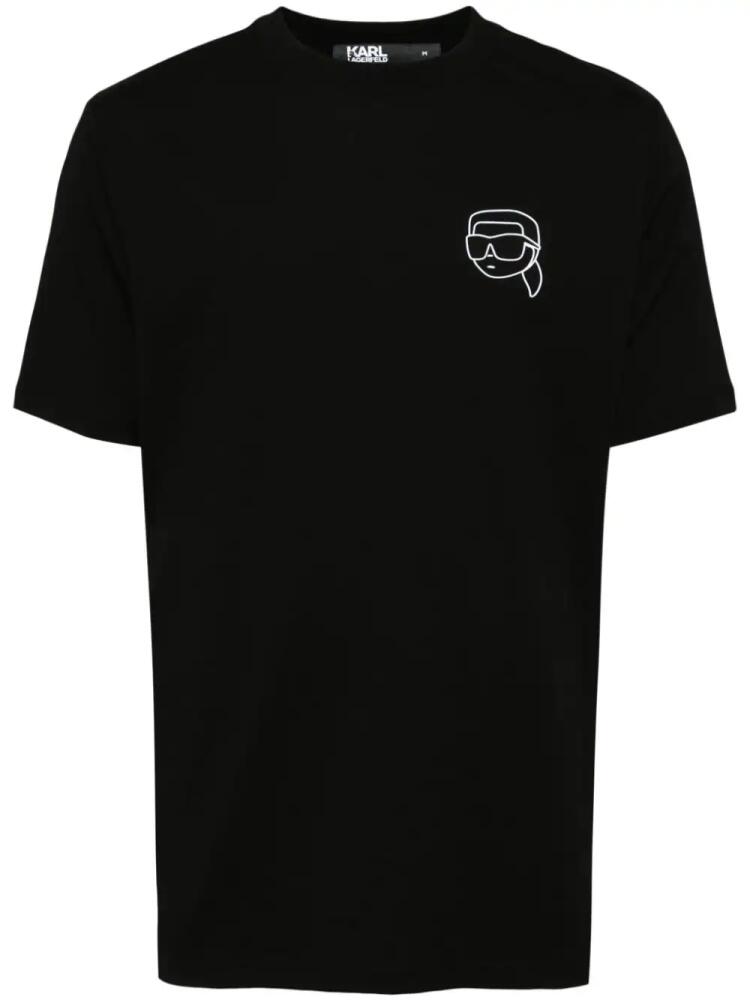 Karl Lagerfeld Ikonik Outline organic-cotton T-shirt - Black Cover