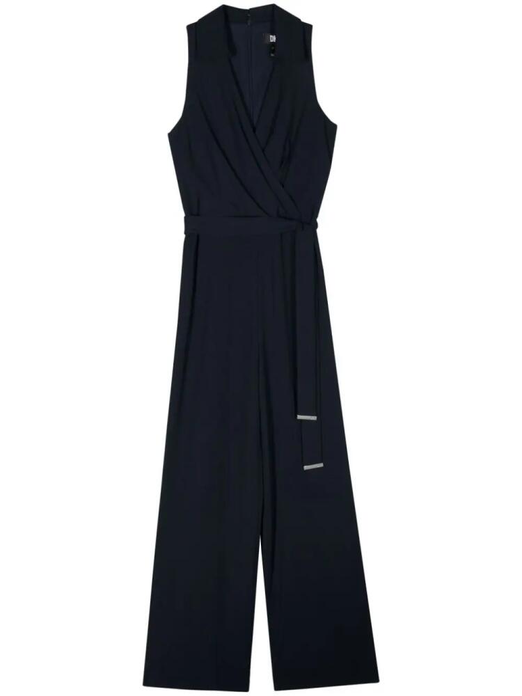 DKNY spread-collar wide-leg jumpsuit - Blue Cover